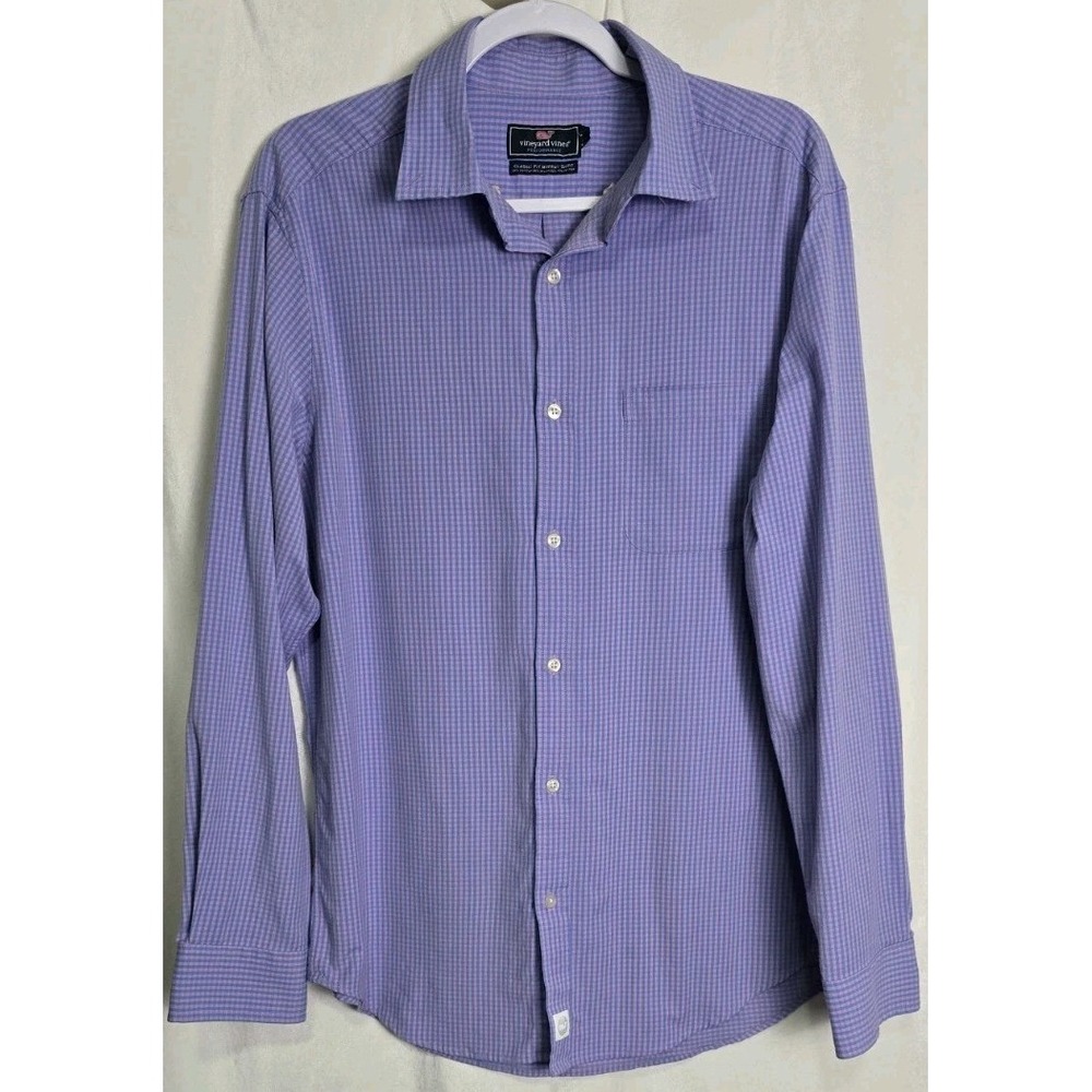 Vineyard Vines Murray Shirt Mens Large Blue Pink Plaid‎ Long Sleeve Button Down